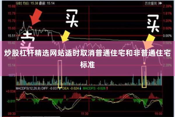 炒股杠杆精选网站适时取消普通住宅和非普通住宅标准